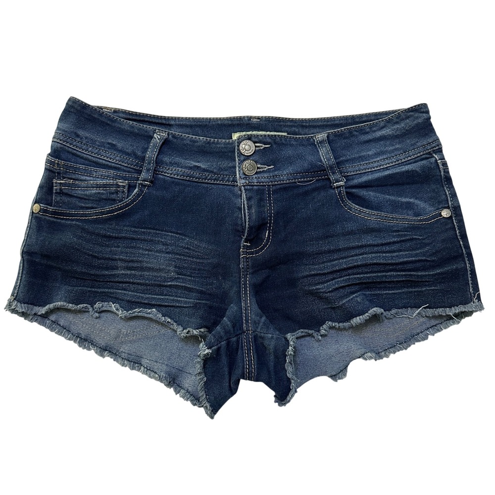 Paris Blues Denim Micro Shorts Junior 11 Low Rise Boho Festival Y2K Indie Grunge